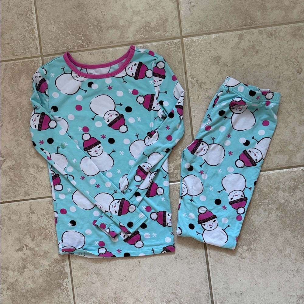 Total Girl Snowman Pajama/Base Layer Set